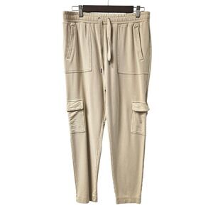 Banana Republic Cargo Jogger Pants Womens M Beige Utility Ankle Tapered Soft
